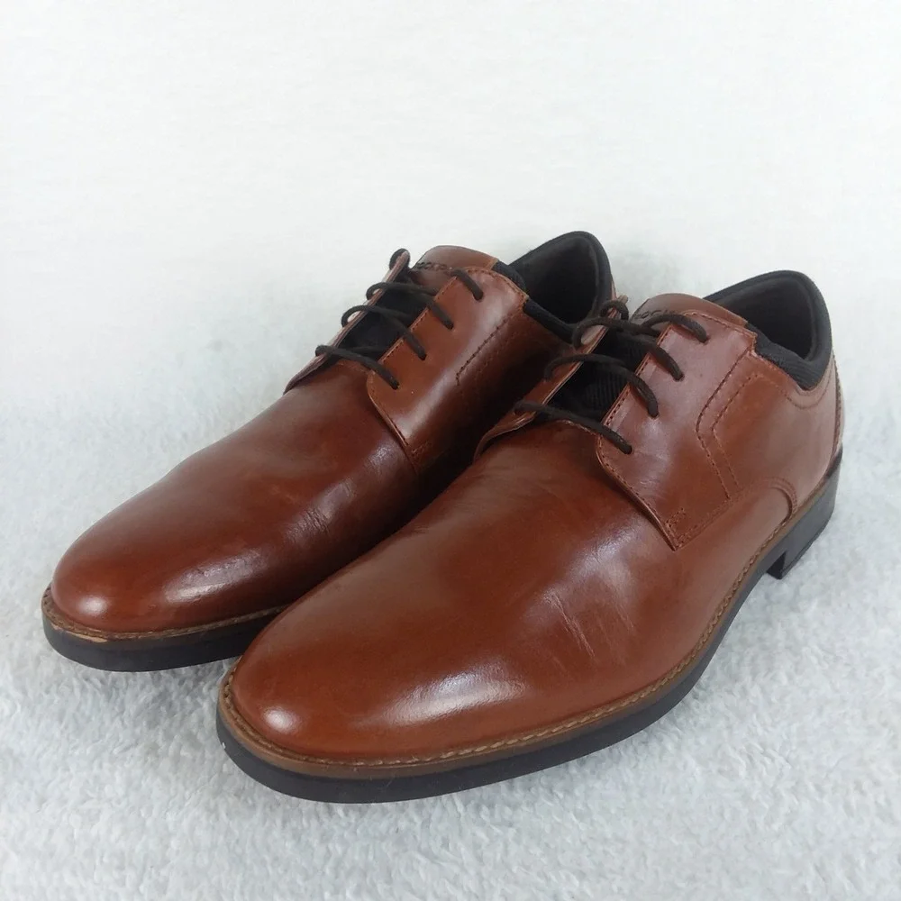 Rockport TruTech Mens Brown Leather Lace Up Oxford Dress Shoes Size‎ 11.5